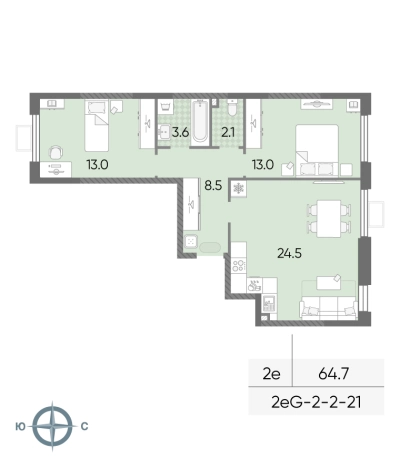 Купить двухкомнатную квартиру у метро Боровское шоссе в Москве. Вариант № 8183064, 0, площадь -  квм, цена 20661233 рублей