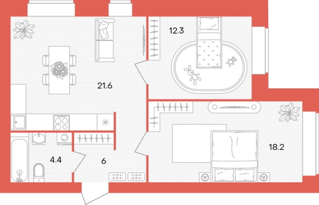 Купить двухкомнатную квартиру в ЖК Жилой комплекс "Кантри" в Пензенской области. Вариант № 2625843, 0, площадь -  квм, цена 5750000 рублей