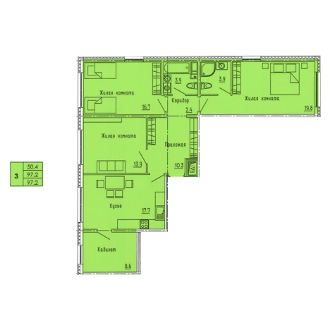 Купить трехкомнатную квартиру на вторичке в ЖК Жилой комплекс "Лугометрия" в Пензе. Вариант № 69331, 0, площадь -  квм, цена 9331200 рублей