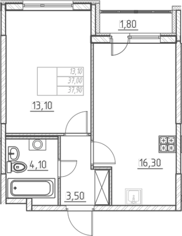 Купить двухкомнатную квартиру в ЖК Огоньки в Всеволожске. Вариант № 7254764, 0, площадь -  квм, цена 5627000 рублей