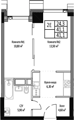 Купить двухкомнатную квартиру у метро Ростокино в Москве. Вариант № 119501, 0, площадь -  квм, цена 12556050 рублей