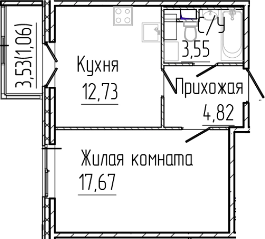 Купить однокомнатную квартиру на вторичке на улице Тихвинская в Сертолове. Вариант № 7979367, 0, площадь -  квм, цена 7249060 рублей