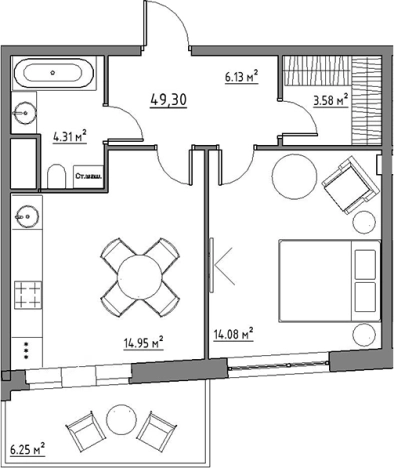 Купить однокомнатную квартиру на улице Сосновая в Видном. Вариант № 3569610, 0, площадь -  квм, цена 10566229 рублей