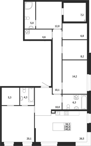 Купить многокомнатную квартиру в ЖК ЛДМ в Санкт-Петербурге. Вариант № 6851381, 0, площадь -  квм, цена 66869270 рублей
