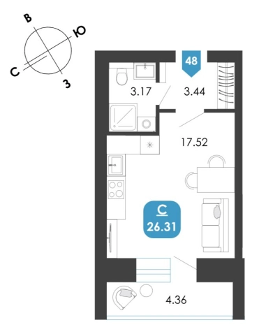 Купить квартиру в районе Ингодинский в Чите. Вариант № 9248946, 0, площадь -  квм, цена 5545919 рублей