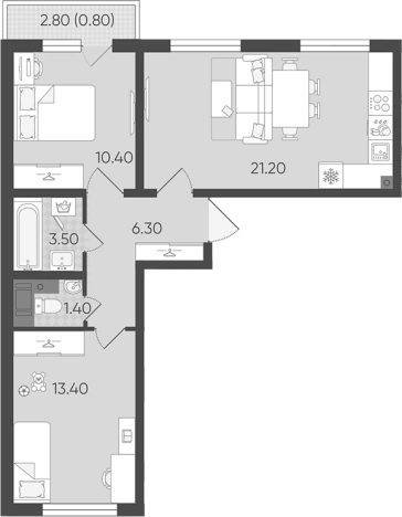 Купить трехкомнатную квартиру у метро Садовая в Санкт-Петербурге. Вариант № 7604775, 0, площадь -  квм, цена 12599166 рублей