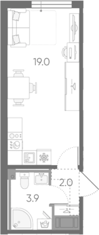 Купить Студию у метро Пролетарская в Санкт-Петербурге. Вариант № 7570328, 0, площадь -  квм, цена 6352761 рублей