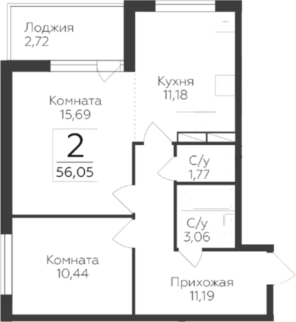 Купить двухкомнатную квартиру в ЖК Финский квартал в Ленинградской области. Вариант № 9630407, 0, площадь -  квм, цена 5599395 рублей