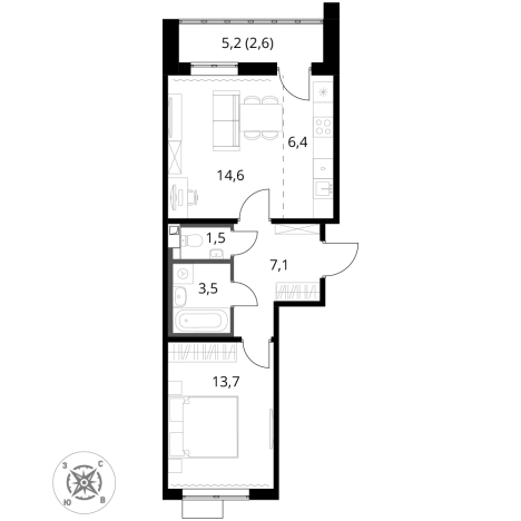 Купить двухкомнатную квартиру в ЖК 1-й Шереметьевский в Химках. Вариант № 9825439, 0, площадь -  квм, цена 16134040 рублей