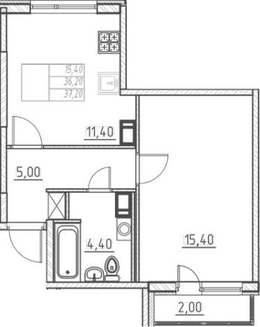 Купить однокомнатную квартиру в ЖК Огоньки в Всеволожске. Вариант № 7254791, 0, площадь -  квм, цена 5582000 рублей