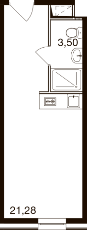 Купить Студию в Одинцове. Вариант № 158607, 0, площадь -  квм, цена 4905300 рублей