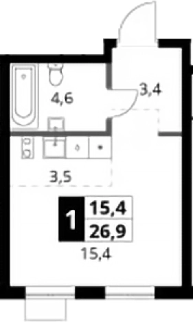 Купить однокомнатную квартиру в новостройках в ЖК 1-й Ясеневский в Москве. Вариант № 9812156, 0, площадь -  квм, цена 13513680 рублей