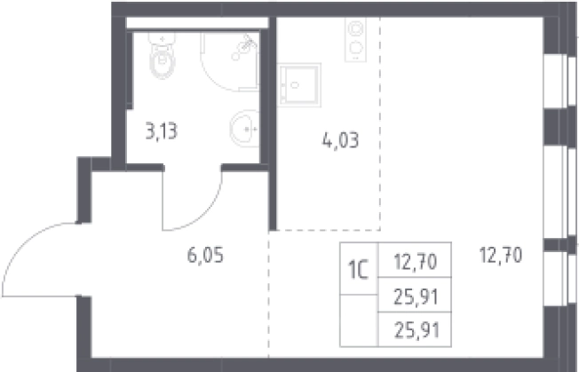 Купить Студию в Балашихе. Вариант № 2384763, 0, площадь -  квм, цена 4638707 рублей