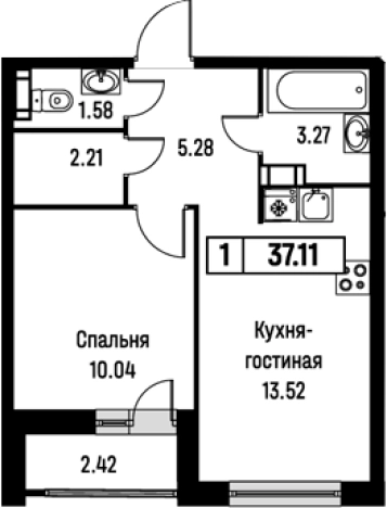 Купить квартиру на улице Екатерининская в Мурине. Вариант № 8062382, 0, площадь -  квм, цена 7134026 рублей
