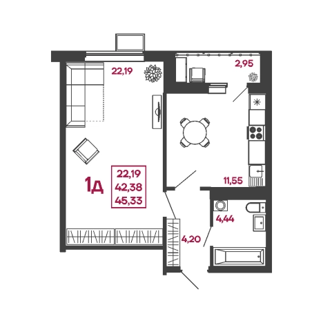 Купить однокомнатную квартиру в новостройках в ЖК Жилой комплекс "Сити-квартал на Измайлова" в Пензе. Вариант № 140497, 0, площадь -  квм, цена 4047969 рублей