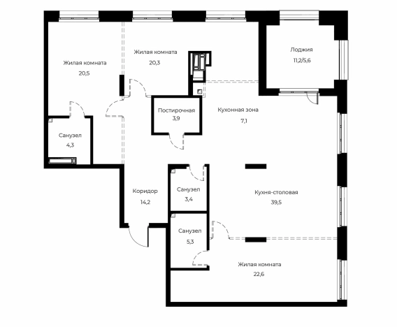 Купить трехкомнатную квартиру в новостройках на улице Богданова в Пензе. Вариант № 1302063, 0, площадь -  квм, цена 21711600 рублей