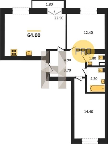 Купить двухкомнатную квартиру в ЖК Санвилл в Удмуртской Республике. Вариант № 68692, 0, площадь -  квм, цена 5083260 рублей