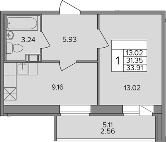Купить однокомнатную квартиру в ЖК Капральский в Ленинградской области. Вариант № 6643327, 0, площадь -  квм, цена 5629060 рублей