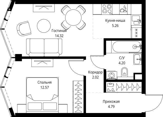 Купить однокомнатную квартиру в новостройках у метро ВДНХ в Москве. Вариант № 10613840, 0, площадь - квм, цена 31014776 рублей