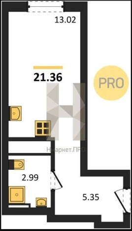 Купить Студию в районе Коминтерновский в Воронеже. Вариант № 2889339, 0, площадь - квм, цена 2939136 рублей