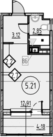 Купить Студию в новостройках у метро Обухово в Санкт-Петербурге. Вариант № 4162936, 0, площадь -  квм, цена 5517672 рублей