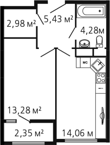 Купить однокомнатную квартиру в ЖК Миниполис Рафинад в Химках. Вариант № 142949, 0, площадь -  квм, цена 9537686 рублей