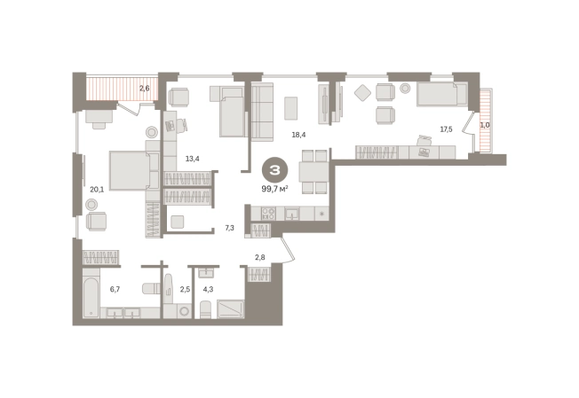 Купить трехкомнатную квартиру у метро Домодедовская в Видном. Вариант № 8529924, 0, площадь -  квм, цена 16870000 рублей