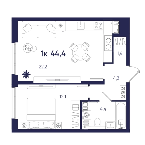 Купить однокомнатную квартиру на вторичке на улице Ленинградская в Пензе. Вариант № 10320231, 0, площадь -  квм, цена 4107000 рублей