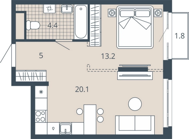 Купить однокомнатную квартиру в ЖК Жилой комплекс "Scala city" в Пензе. Вариант № 95701, 0, площадь -  квм, цена 6660000 рублей