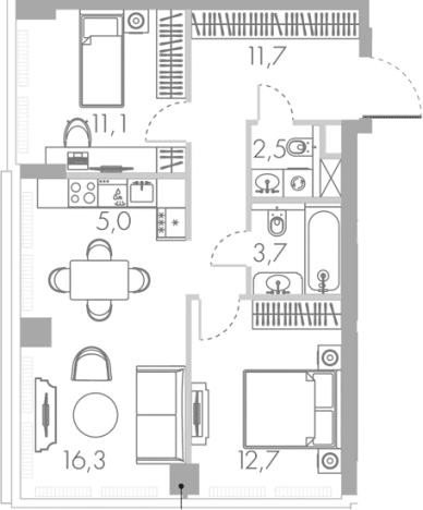 Купить трехкомнатную квартиру в ЖК River Park Towers Кутузовский в Москве. Вариант № 113408, 0, площадь -  квм, цена 48657538 рублей