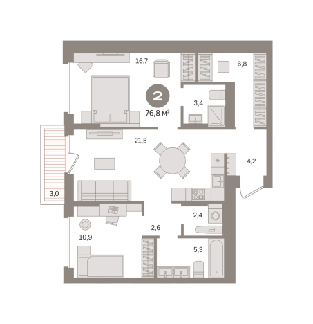 Купить двухкомнатную квартиру в ЖК Первый квартал. Вторая очередь в Московской области. Вариант № 10048533, 0, площадь -  квм, цена 12830000 рублей