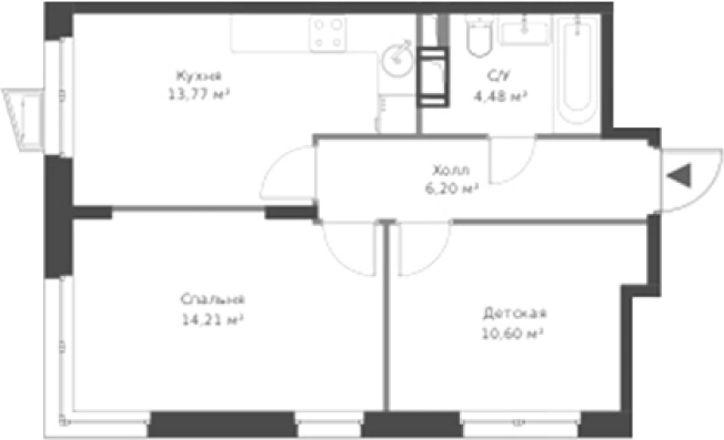 Купить двухкомнатную квартиру у метро Парнас в Сертолове. Вариант № 6057608, 0, площадь -  квм, цена 7862633 рублей