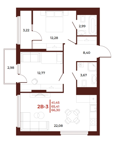 Купить квартиру в новостройках на улице Тернопольская в Пензе. Вариант № 3761392, 0, площадь -  квм, цена 8619000 рублей