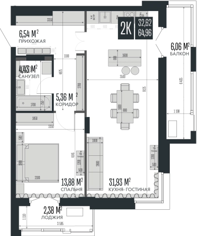 Купить двухкомнатную квартиру в новостройках на улице Тесла в Новосибирской области. Вариант № 6823445, 0, площадь -  квм, цена 19228160 рублей