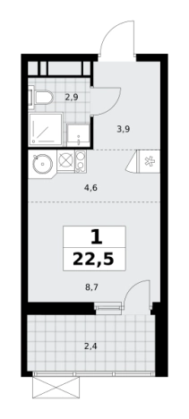 Купить однокомнатную квартиру в ЖК Скандинавия в Москве. Вариант № 1006922, 0, площадь -  квм, цена 9347625 рублей