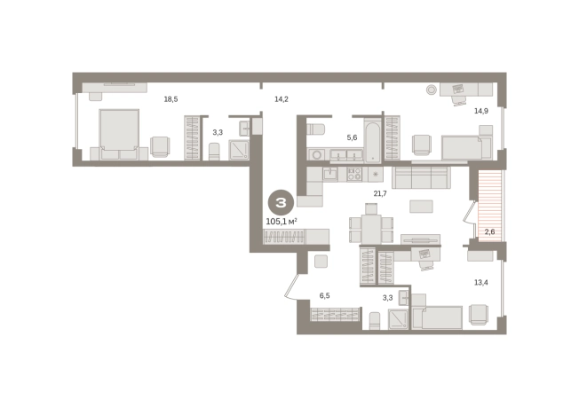 Купить трехкомнатную квартиру у метро Домодедовская в Видном. Вариант № 8529545, 0, площадь -  квм, цена 17000000 рублей