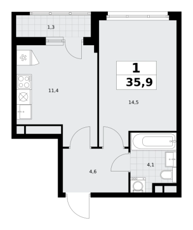 Купить однокомнатную квартиру у метро Аэропорт Внуково в Москве. Вариант № 252880, 0, площадь -  квм, цена 12474532 рублей