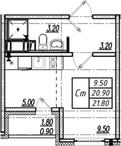 Купить Студию в новостройках в районе Красногвардейский в Санкт-Петербурге. Вариант № 8093164, 0, площадь -  квм, цена 4189916 рублей