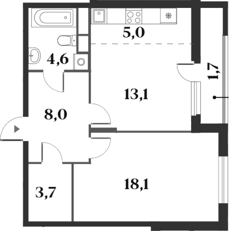 Купить двухкомнатную квартиру в ЖК Миниполис 8 Кленов в Красногорске. Вариант № 142754, 0, площадь - квм, цена 14556225 рублей
