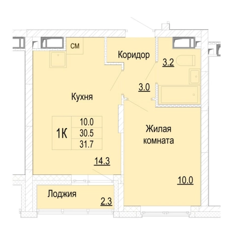 Купить однокомнатную квартиру в Нижегородской области. Вариант № 170016, 0, площадь -  квм, цена 7860084 рублей