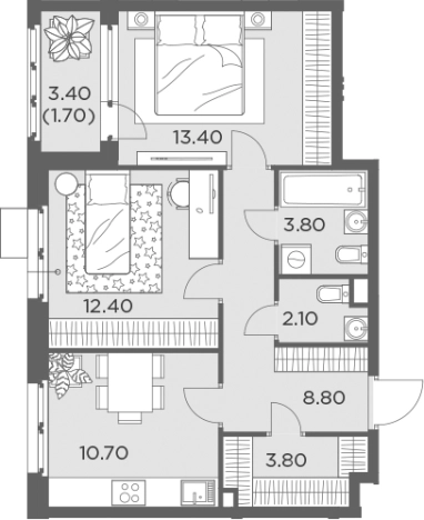 Купить квартиру на вторичке в ЖК Новое Медведково в Мытищах. Вариант № 82650, 0, площадь -  квм, цена 13490000 рублей
