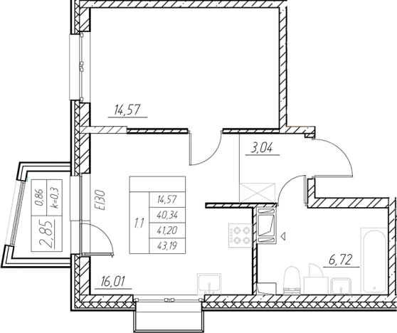 Купить двухкомнатную квартиру в ЖК RESPECT в Санкт-Петербурге. Вариант № 6058146, 0, площадь - квм, цена 18948804 рублей