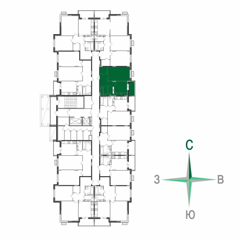 . Вариант № 2731675, 3, площадь - 40.1 квм, цена 4431050 рублей