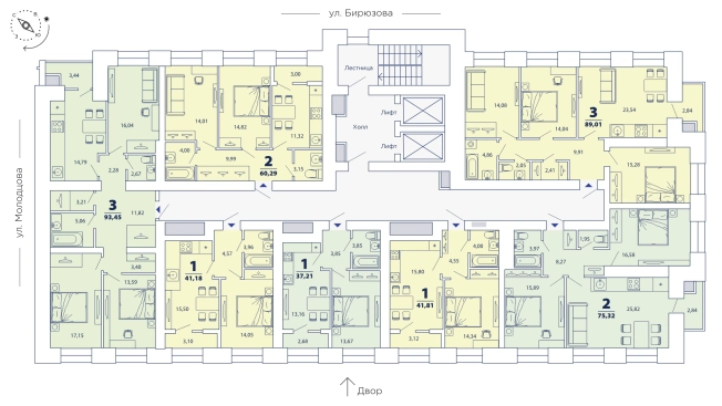Купить квартиру в новостройках в ЖК «Бирюзова парк» в Рязани. Вариант № 82612, 1, площадь -  квм, цена 9996815 рублей