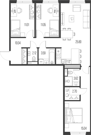 Купить многокомнатную квартиру в ЖК Legenda Васильевского в Санкт-Петербурге. Вариант № 4837844, 0, площадь -  квм, цена 29579756 рублей