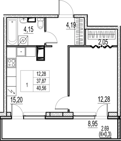 Купить двухкомнатную квартиру в новостройках у метро Звёздная в Санкт-Петербурге. Вариант № 7573437, 0, площадь -  квм, цена 7170000 рублей
