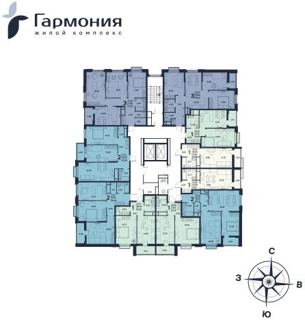 . Вариант № 117830, 1, площадь - 60.63 квм, цена 6366150 рублей
