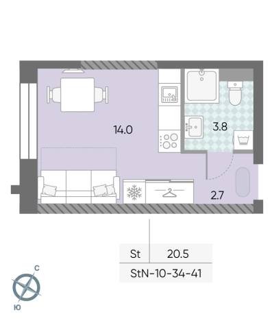 Купить Студию на улице Алтуфьевское шоссе в Москве. Вариант № 10265684, 0, площадь -  квм, цена 14520888 рублей