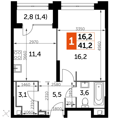 Купить однокомнатную квартиру у метро Хорошево в Москве. Вариант № 62906, 0, площадь -  квм, цена 23121440 рублей