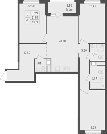 Купить многокомнатную квартиру у метро Рыбацкое в Ленинградской области. Вариант № 7833640, 0, площадь -  квм, цена 14080692 рублей